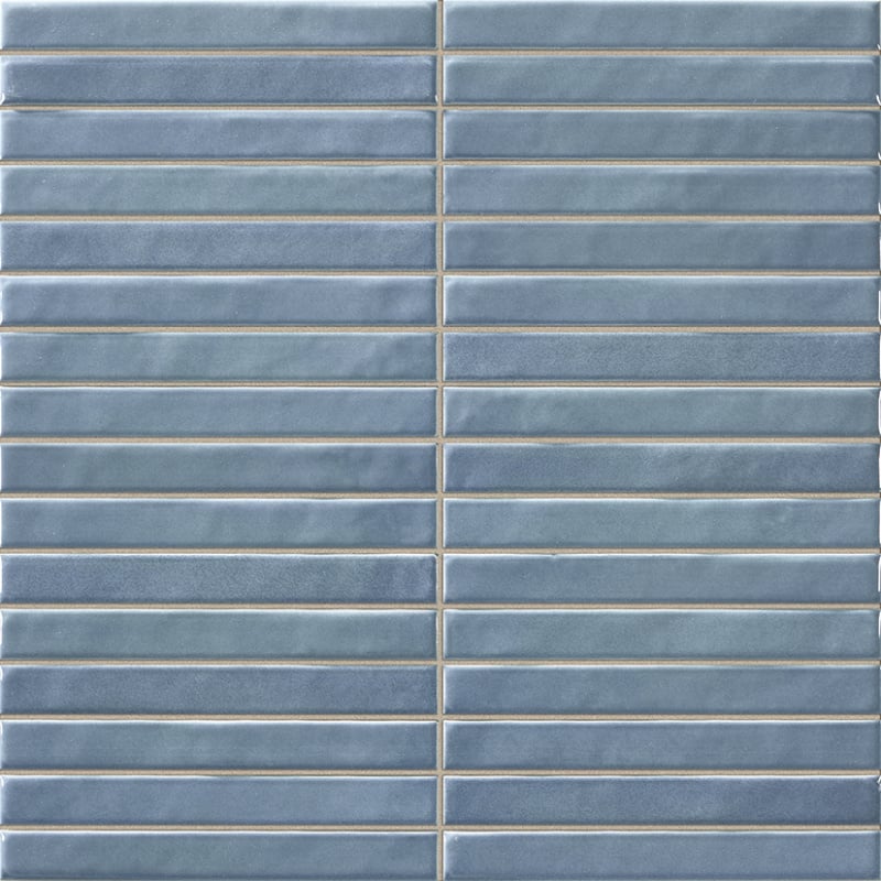 Tegelsample: Jabo Pencil Kromo Teal mozaïektegel 35x35cm