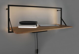 Wandregal LEONIE 30 x 90 cm braun/ schwarz