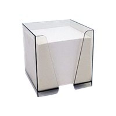ELVE - Bloc Cube avec support plexi - 90 x 90 mm - blanc