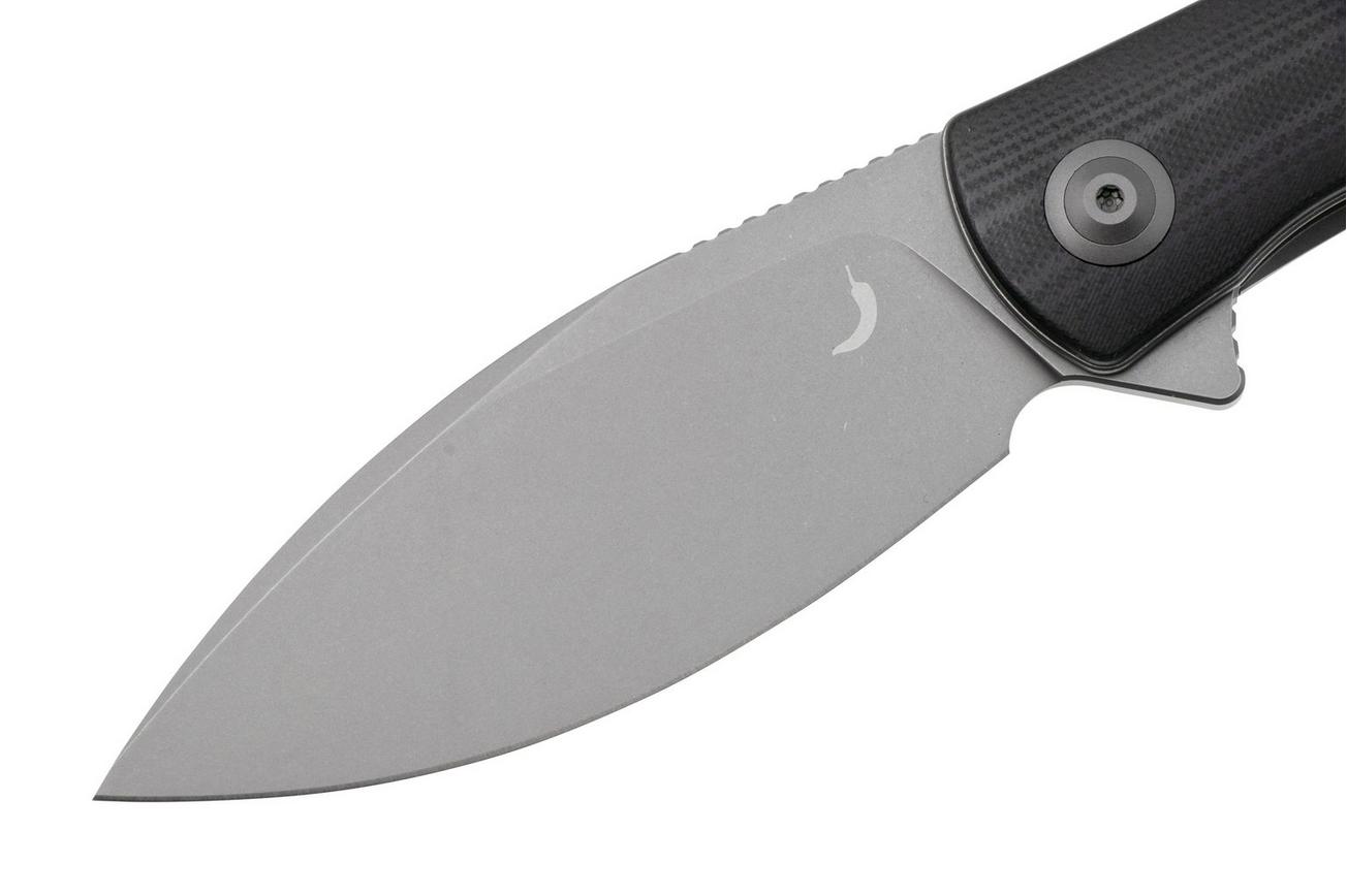Trollsky Knives Mandu XL MT013-XL Grey Stonewashed D2, Black G10 zakmes