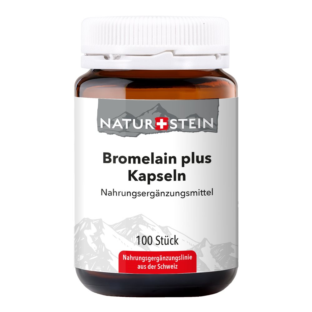 NATURSTEIN Bromelain plus<br>100 Stück, Glas, Kapsel
