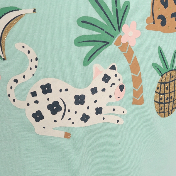 TwoDay meisjes T-shirt groen met panters