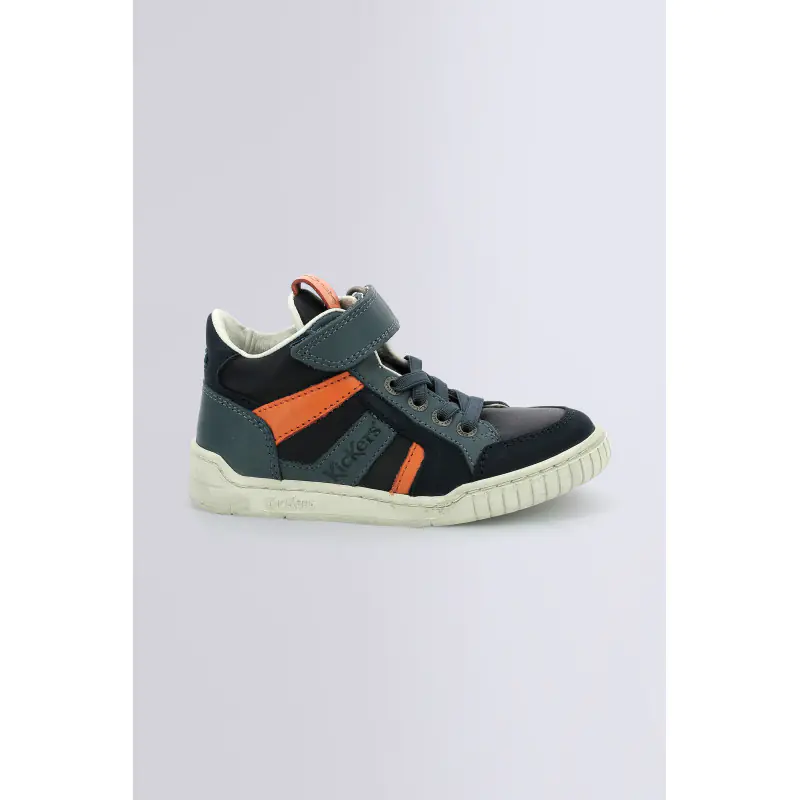 WINCKY CDT MARINE GRIS ORANGE (24-38) SNEAKERS HAUTES Cuir Garçon