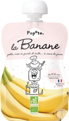 Popote Gourde Banane Dès 4/6 Mois Bio 120g