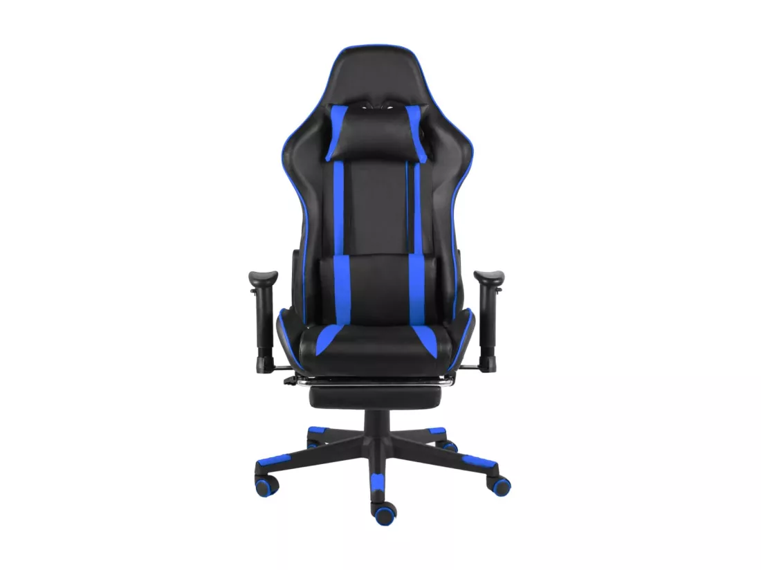 Chaise de jeu pivotante avec repose-pied Bleu PVC