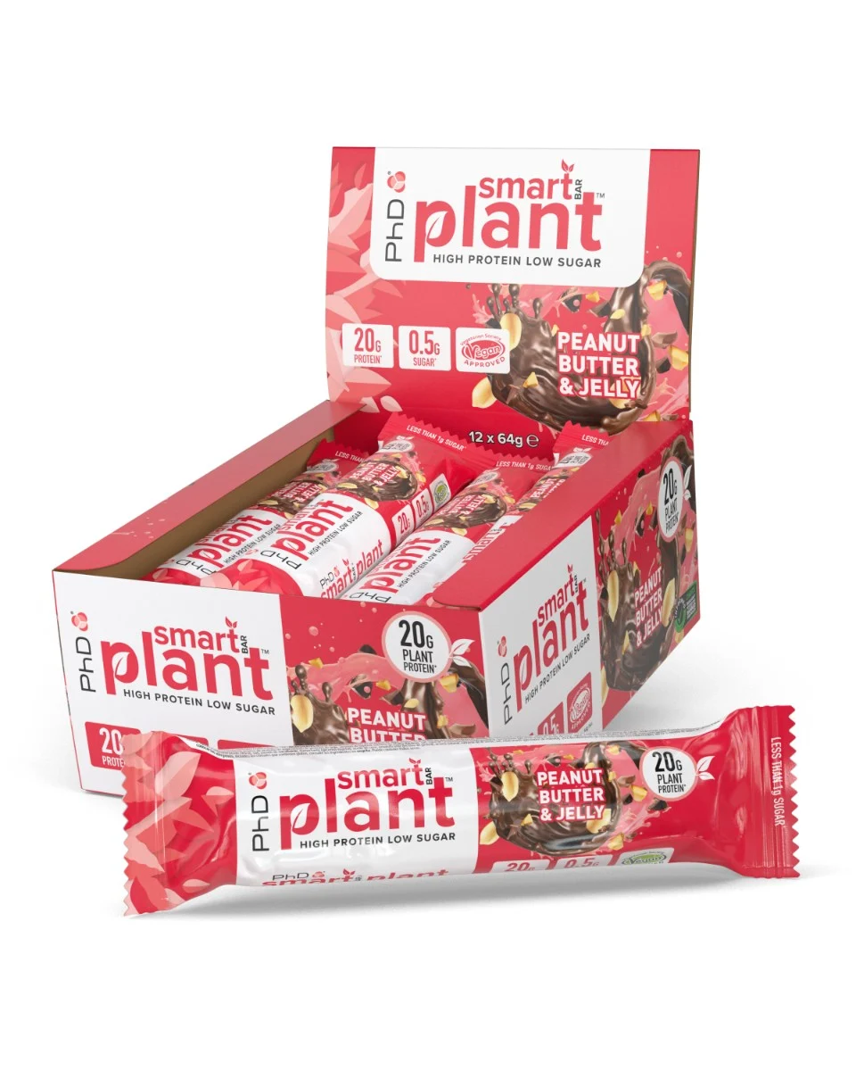 PhD Vegan Smart Bars Peanut Butter Jelly 12x64g