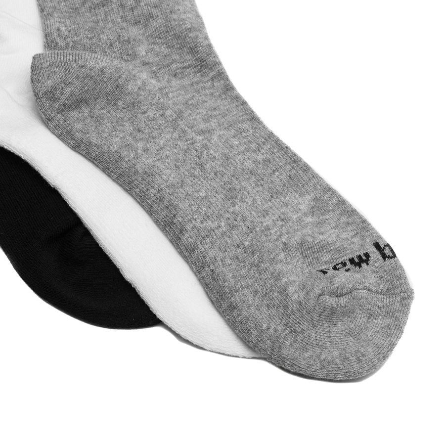 New Balance Chaussettes Cushioned Crew Pack de 3 - Blanc/Gris/Noir
