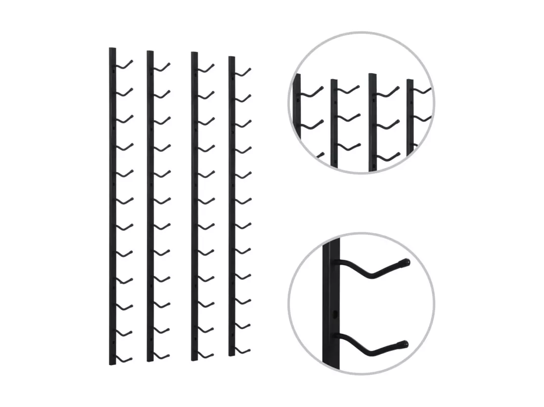 Prolenta Premium - Casiers à bouteilles mural pour 12 bouteilles 2 pcs noir fer