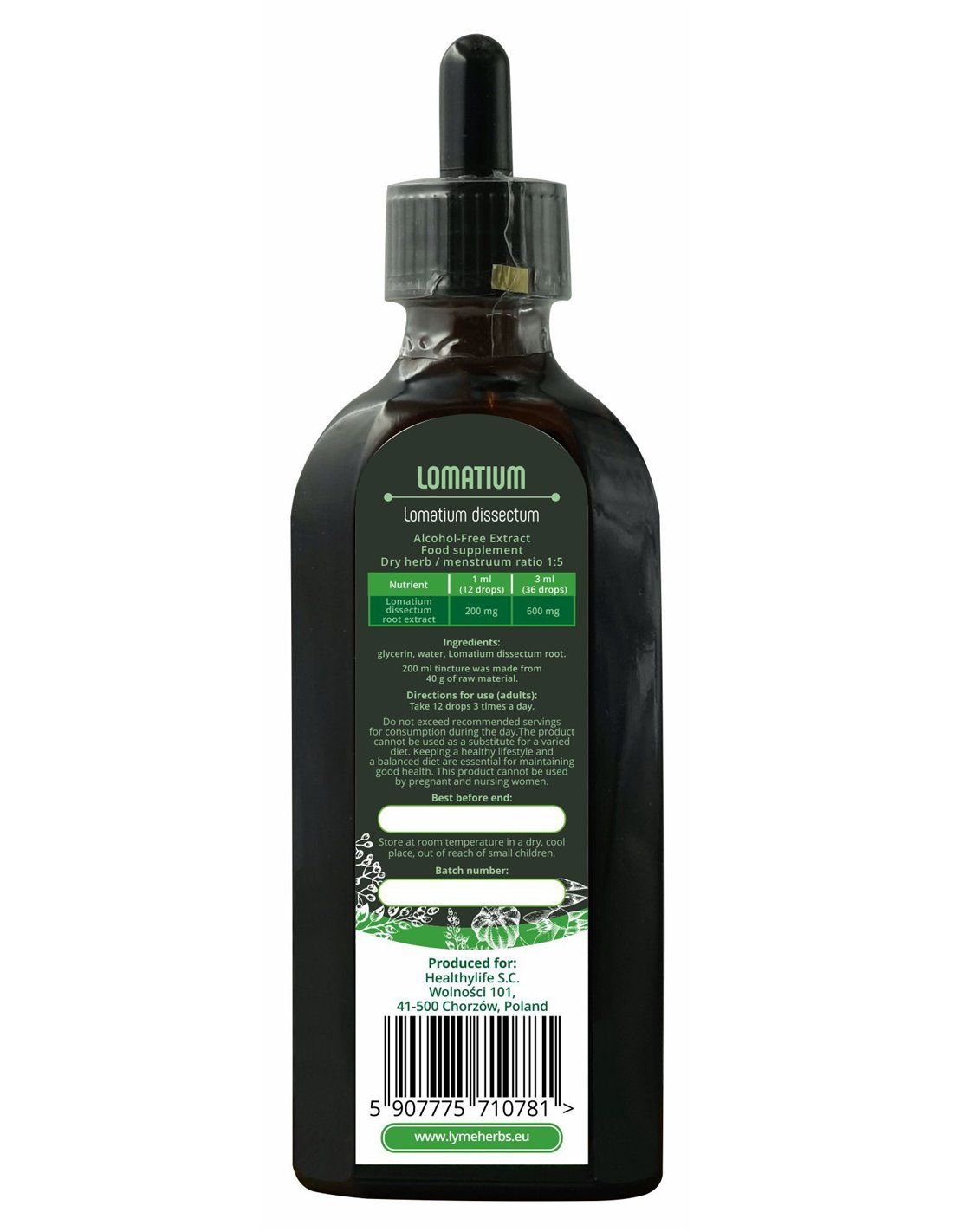Lymeherbs Alkoholfreier Lomatium-Extrakt