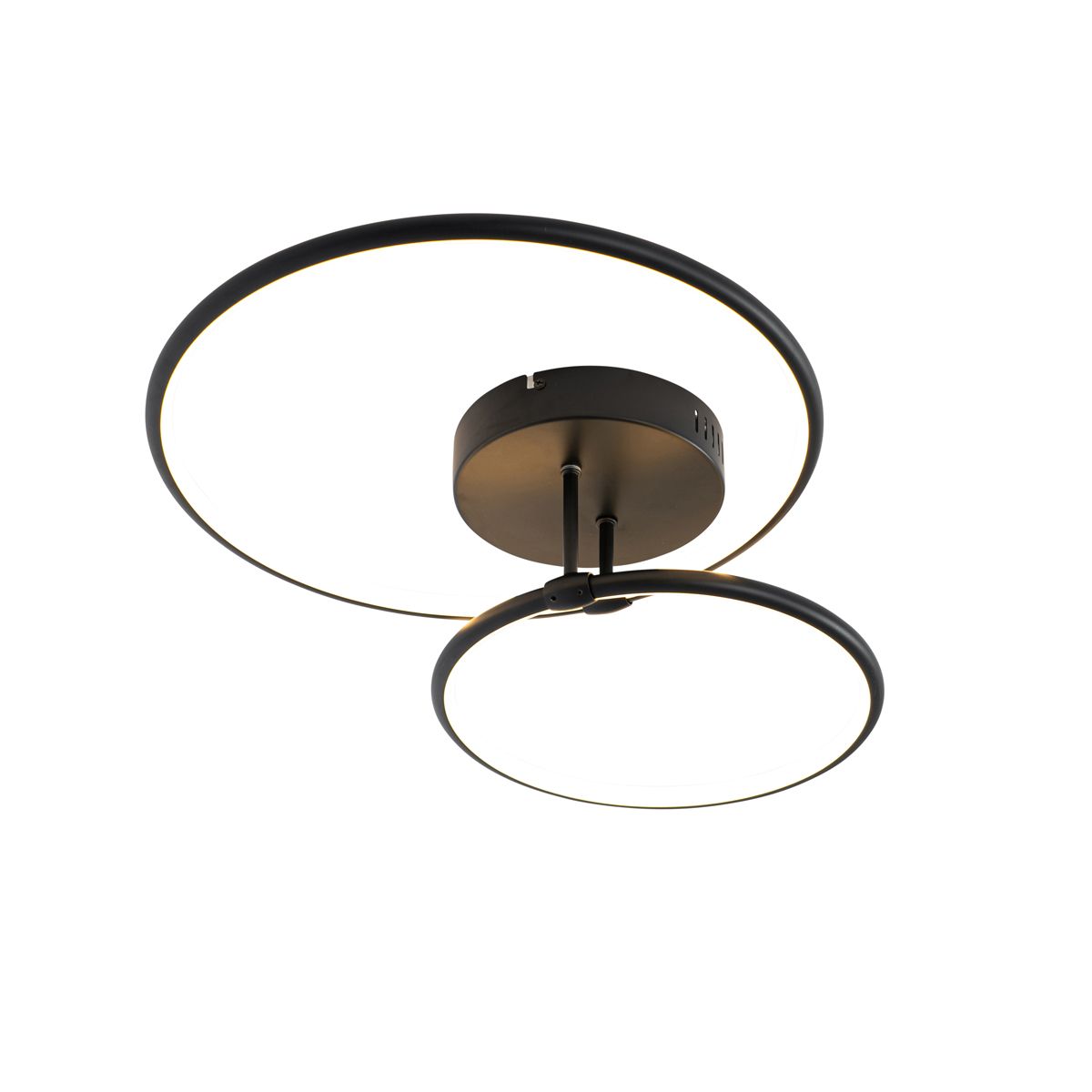 Design plafondlamp zwart incl. LED 3-staps dimbaar 2-lichts - Joaniqa