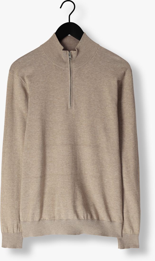 beige profuomo trui half zip luxury basic