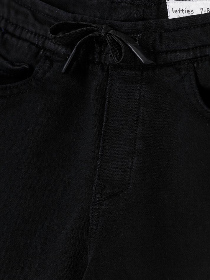 Shorts de moletom jeans - Preto