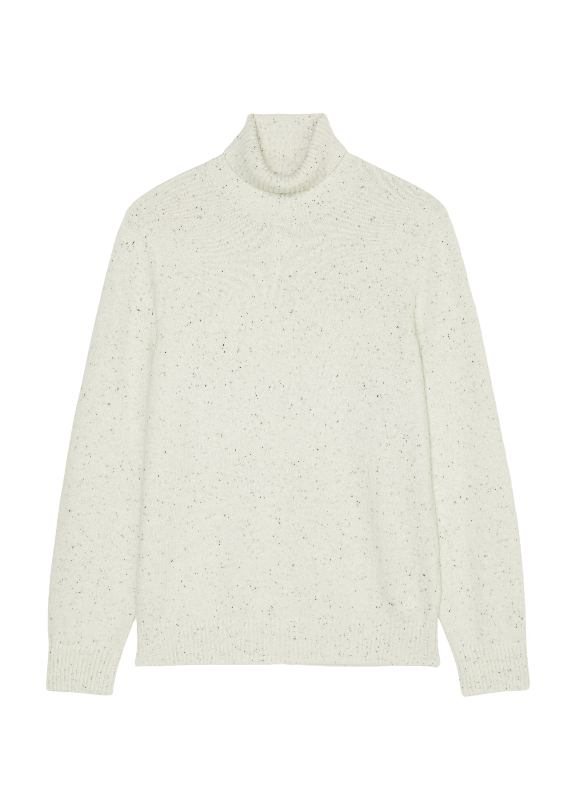 Rollkragen-Pullover regular aus gesprenkeltem Tweedgarn
