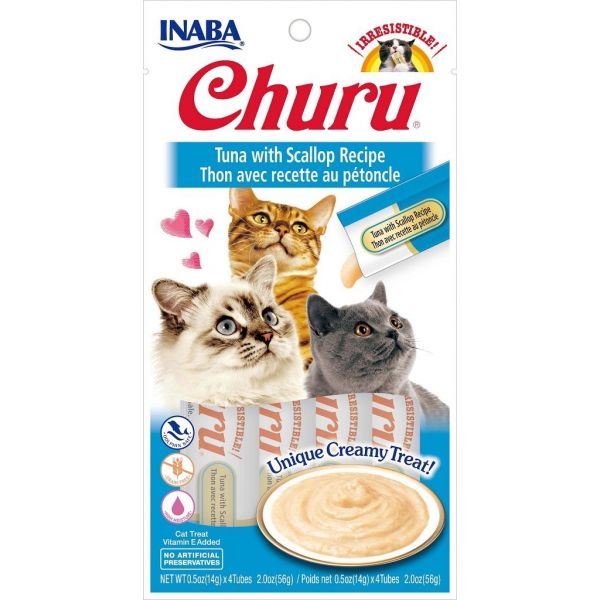 Ração Húmida Churu Snack Líquido Cremoso de Atum com Escalopes 4x14g