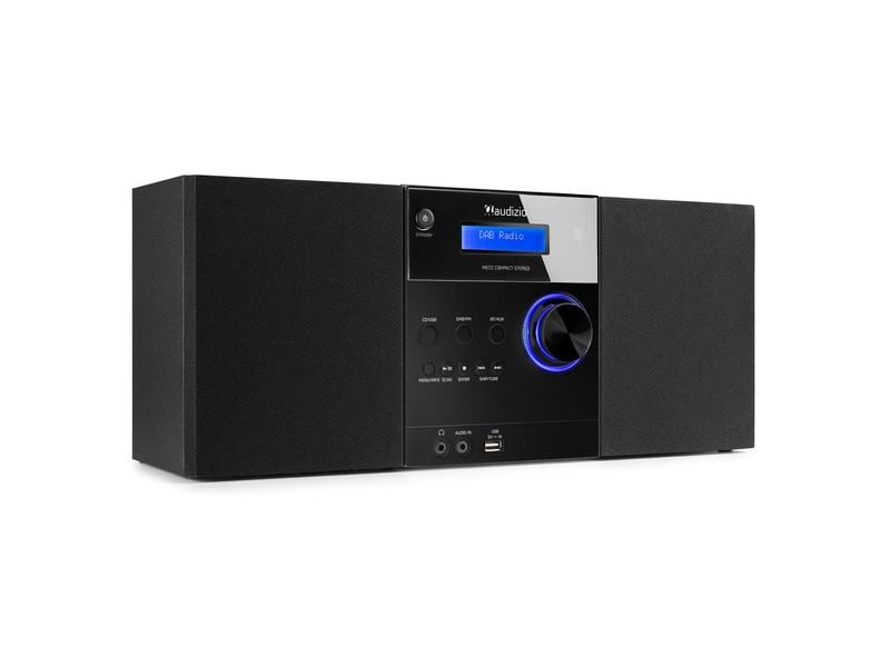 Audizio Micro-HiFi Anlage Metz Schwarz Leistungsstarkes Stereo-HiFi-System mit Bassreflex-Lautsprechern