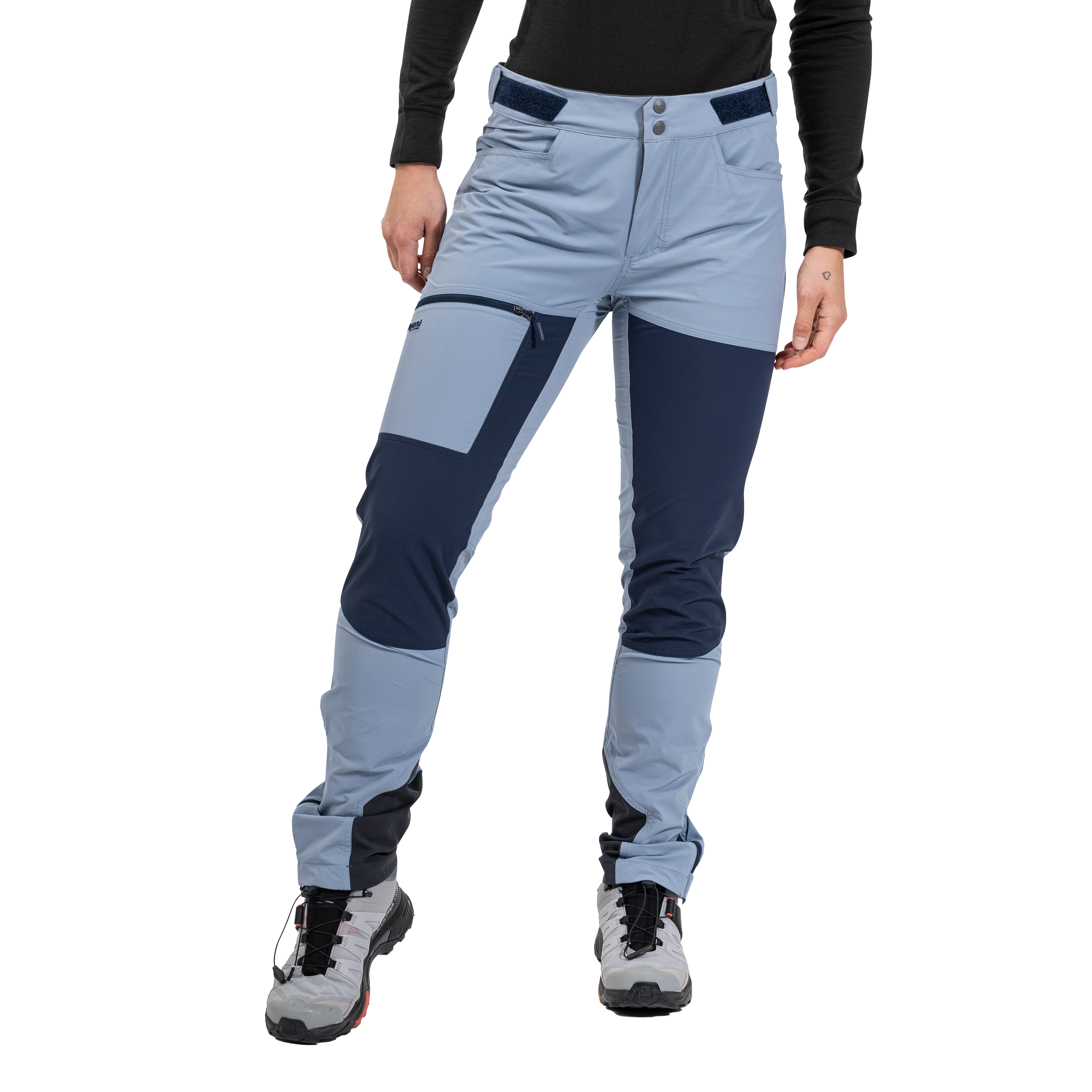 Cecilie Mountain Softshell Pants Misty Sky Blue / Navy Blue