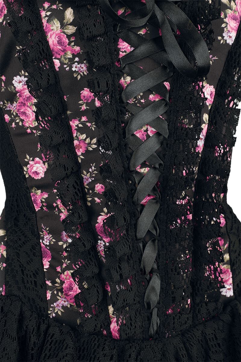 Dress with Carmen Collar and Embroidery | Gothicana by EMP Robe mi-longue