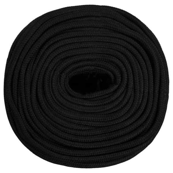 vidaXL Arbeidstau svart 8 mm 25 m polyester