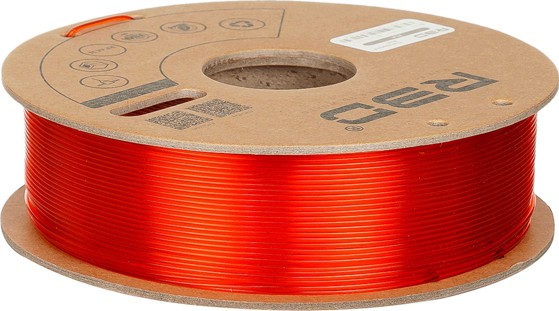 R3D  PLA Transparent Red, 1.75 mm / 1000 g    Günstiges PLA-Filament in Transparent-Rot