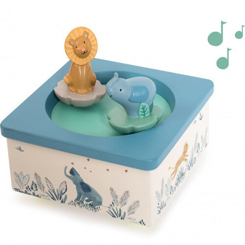 Moulin roty muziekdoosje leeuw en olifant