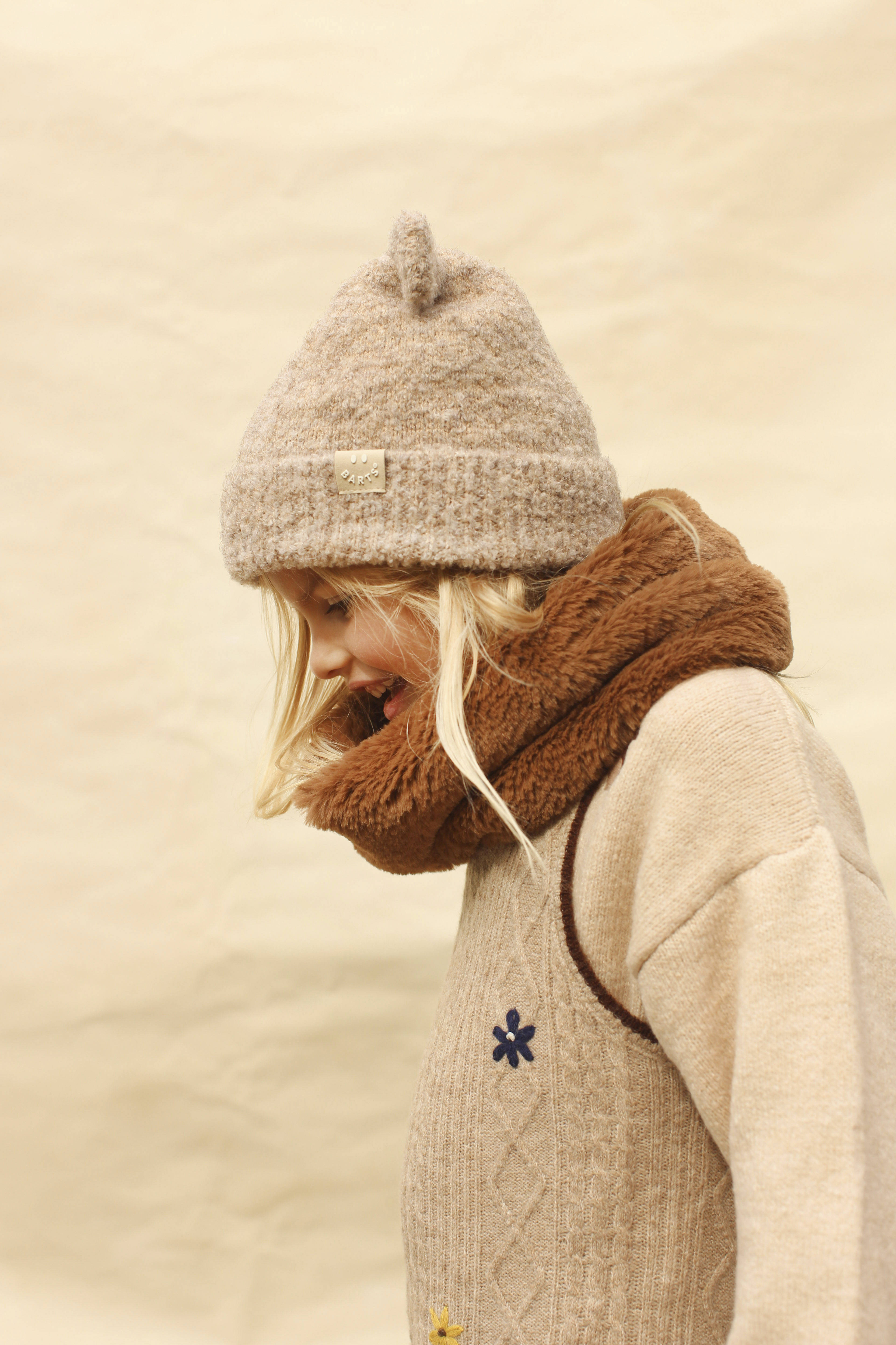 Barts muts beige met oren