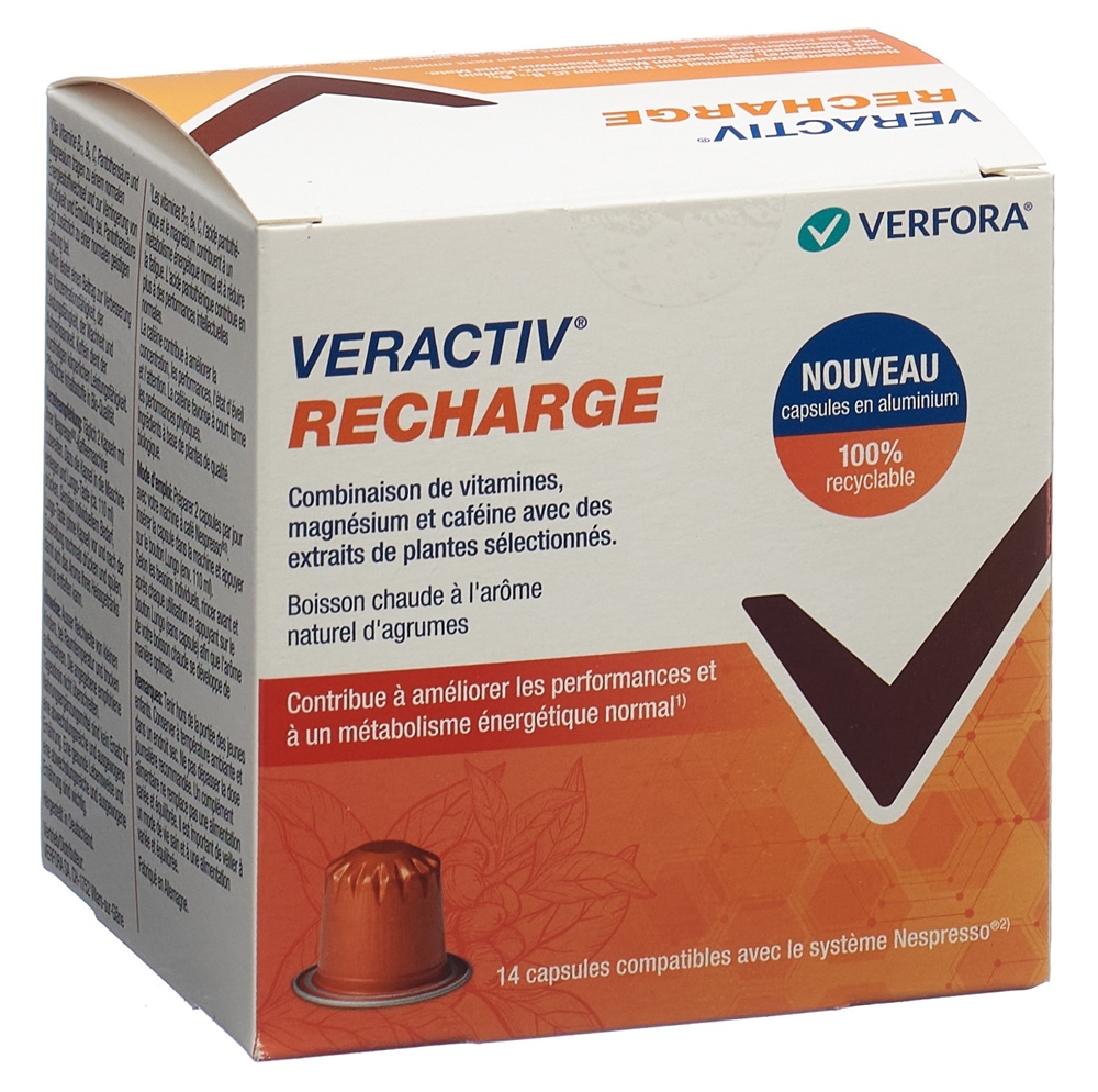 VERACTIV Recharge<br>14 Stück, Karton, nespresso Kapseln Alu