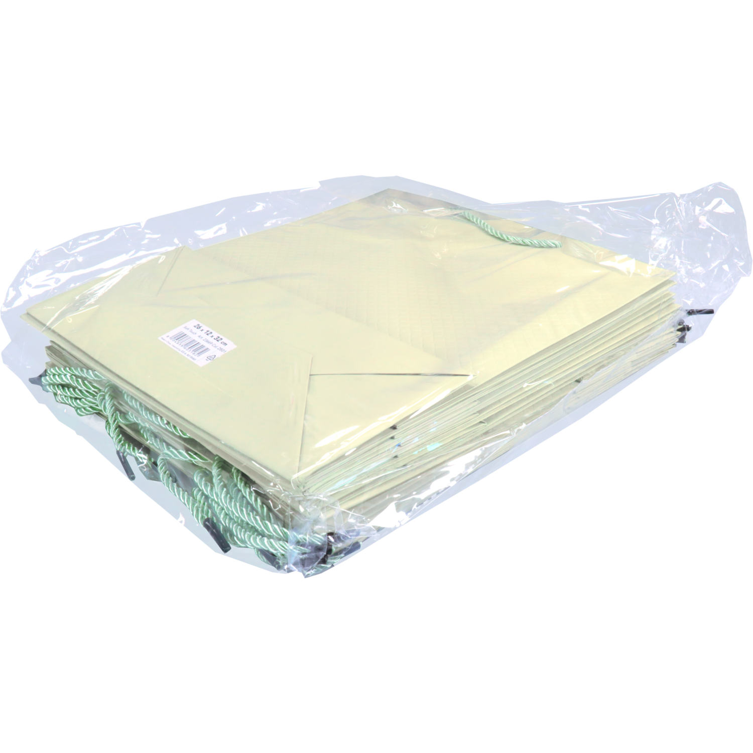 Tas, Papier, embossed, 26x 12x32cm, draagtas, pastelgroen