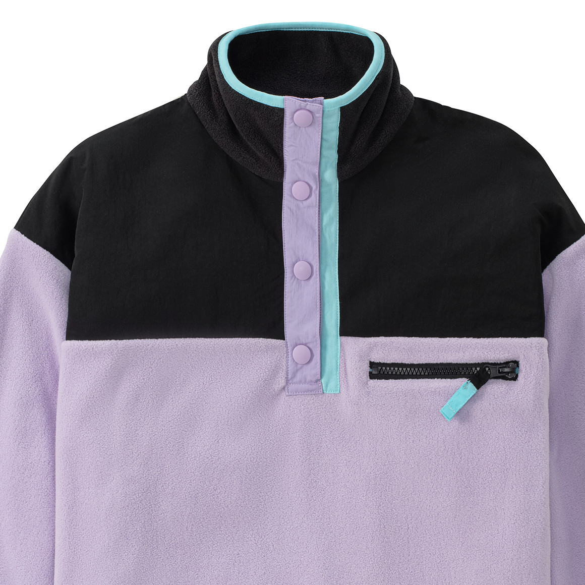 Beatwear Mädchen Fleece-Pullover mit Farbteilern helllila