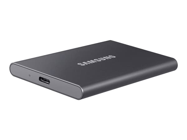 Samsung T7 MU-PC2T0T - SSD - kryptert - 2 TB - ekstern (bærbar) - USB 3.2 Gen 2 (USB-C kontakt) - 256-bit AES - titangrå