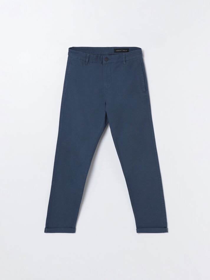 Calça chino rústica - Azul Médio