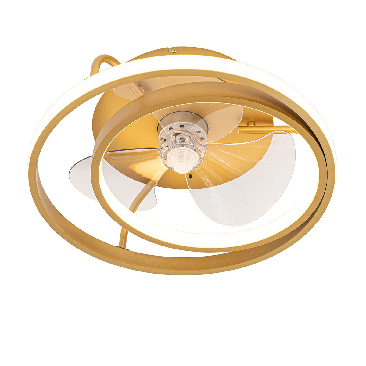 Plafondventilator goud 46.5cm incl. LED met afstandsbediening - Kees