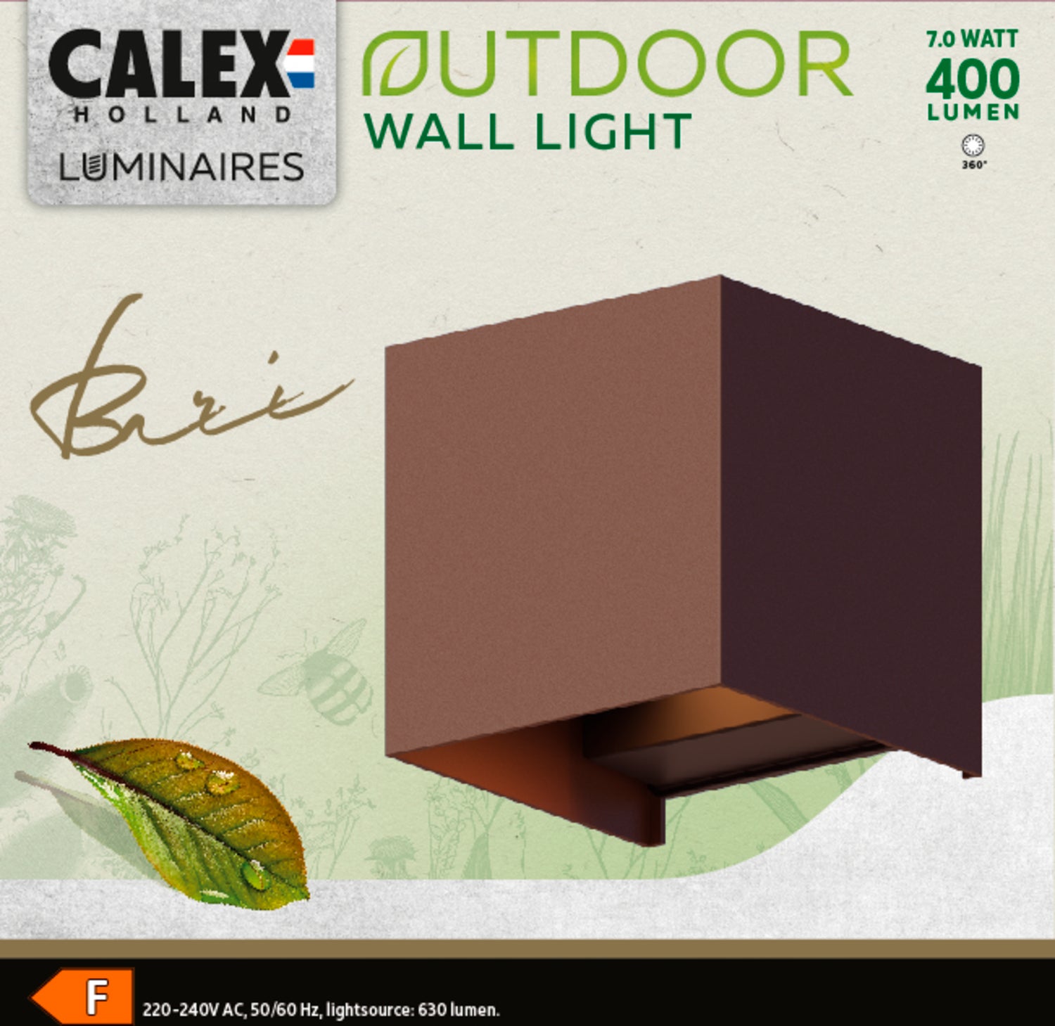 Calex wandlamp Bari roest 10 x 10 x 10 cm