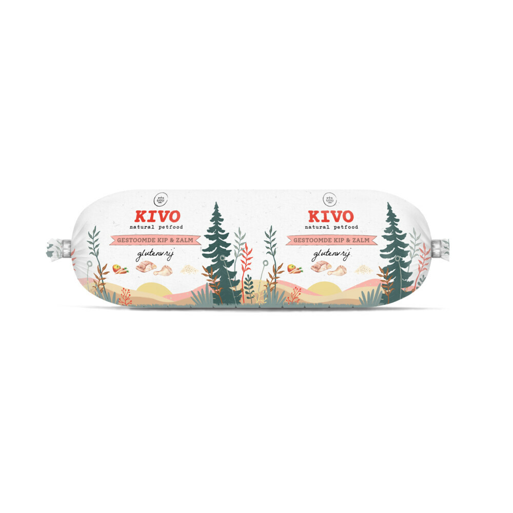 Kivo Gestoomde Kip & Zalm 600 gr