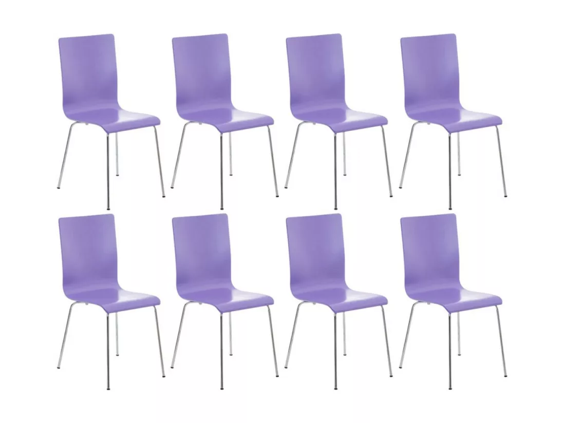 Lot de 8 Chaise de conférence - Bois & Antique - Violet - PEPE