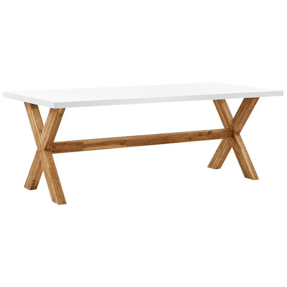 OLBIA - Tuintafel - Wit - 100 x 200 cm - Vezelcement