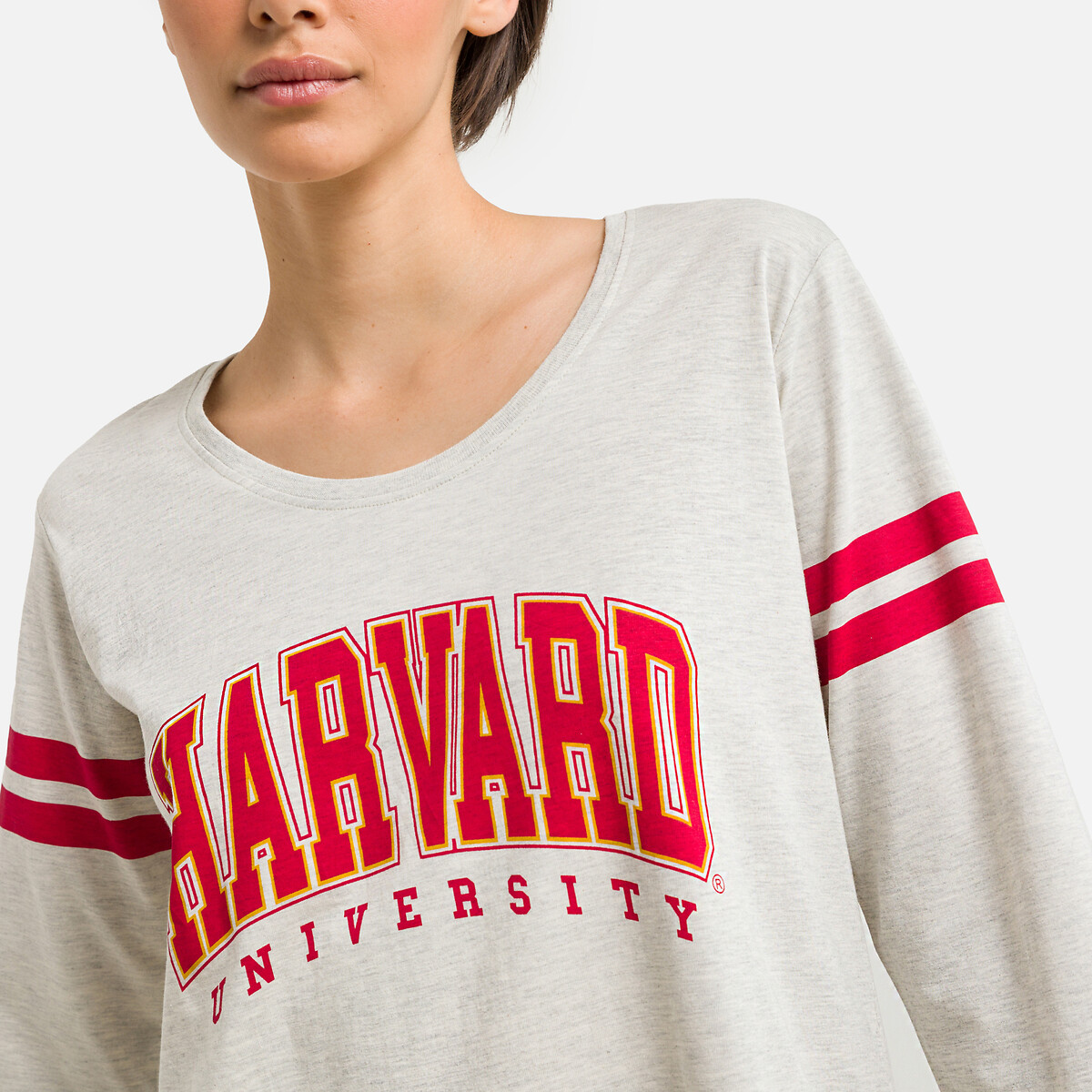 HARVARD<br>Camiseta grande de algodão de manga comprida Harvard