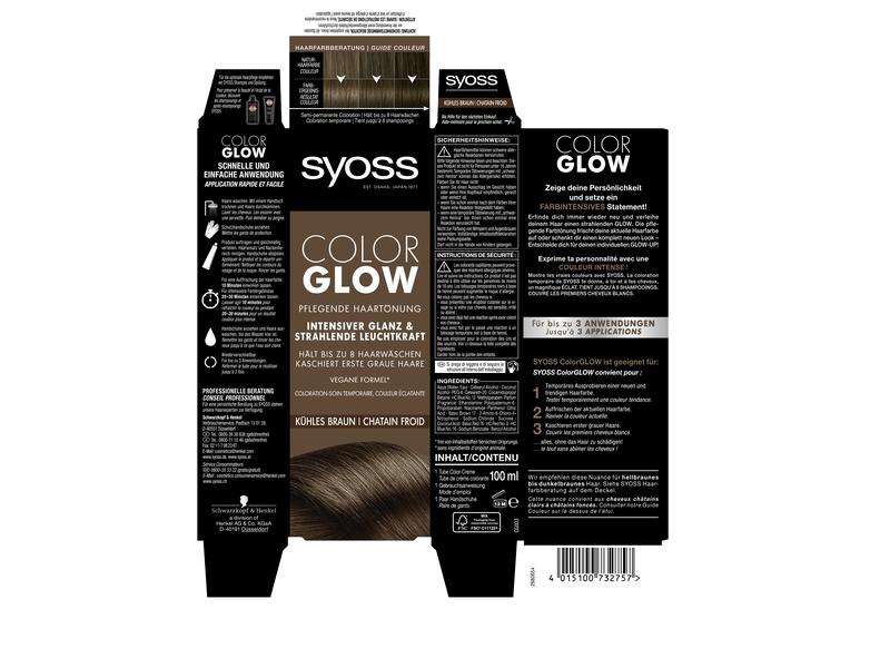 Syoss Haarcoloration Color Glow Kühles Braun Pflegende Haartönung verleiht Glanz und Leuchtkraft