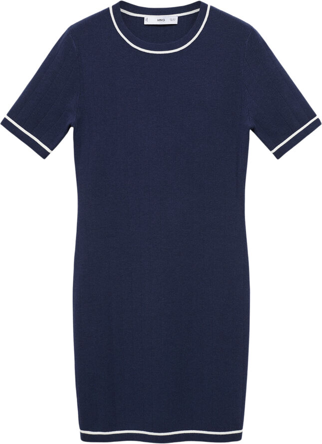 MANGO Short dress with contrasting ends Navy