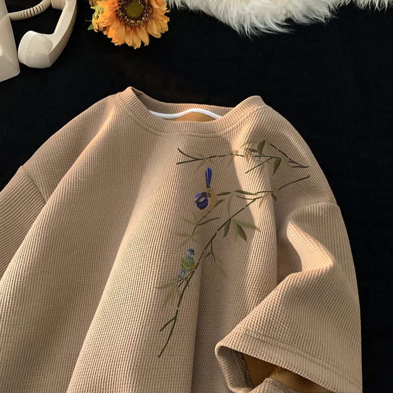 Lingaris - T-shirt met ronde hals en elleboogmouwen