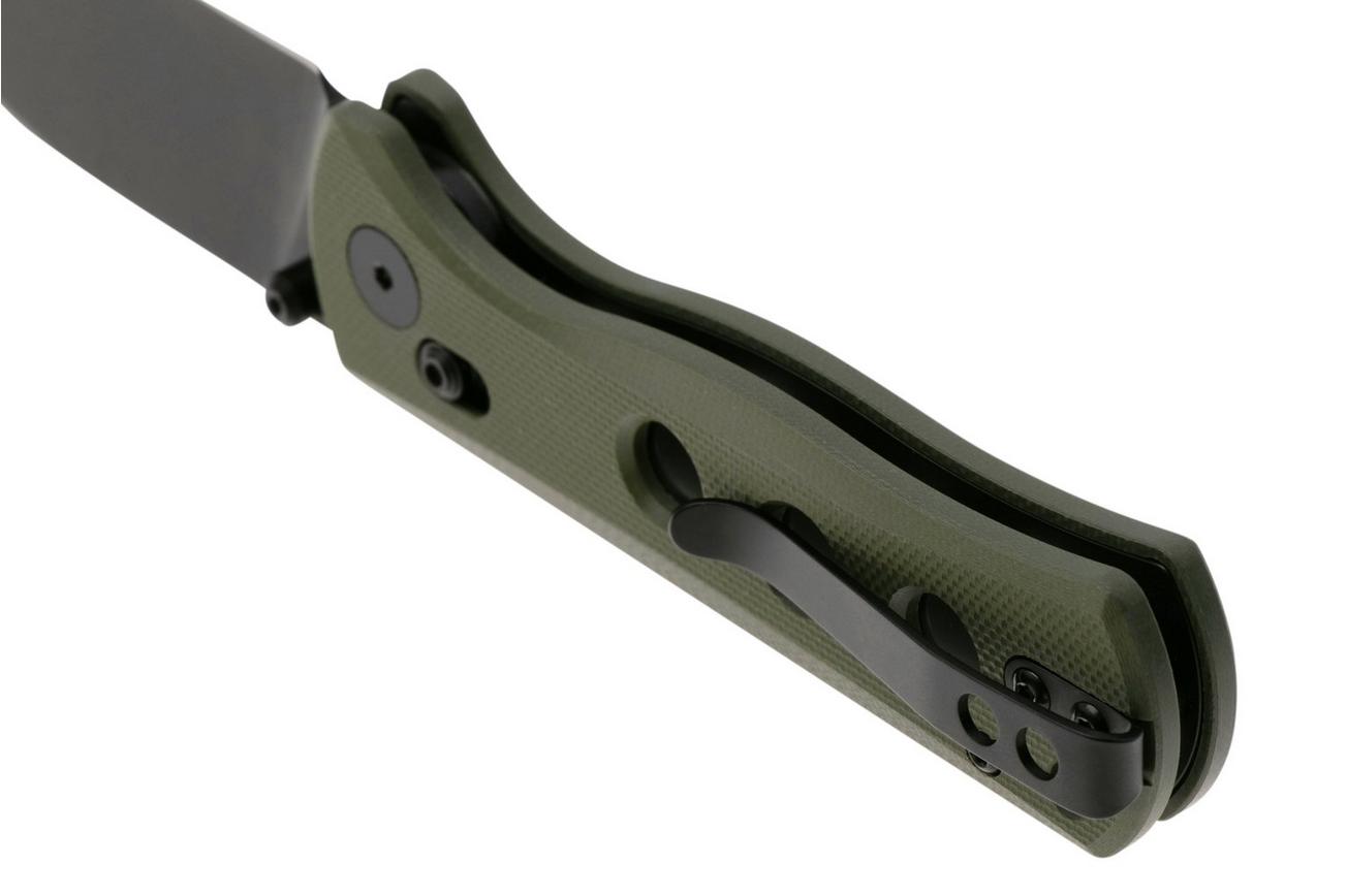 QSP Knife Canary Glyde 150GL-B2 Black 14C28N, Green G10, zakmes