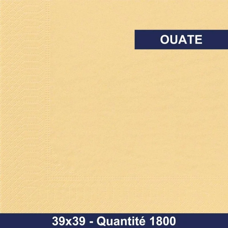 CGMP - Serviette de table ouate - 39x39 - Ivoire - x1800
