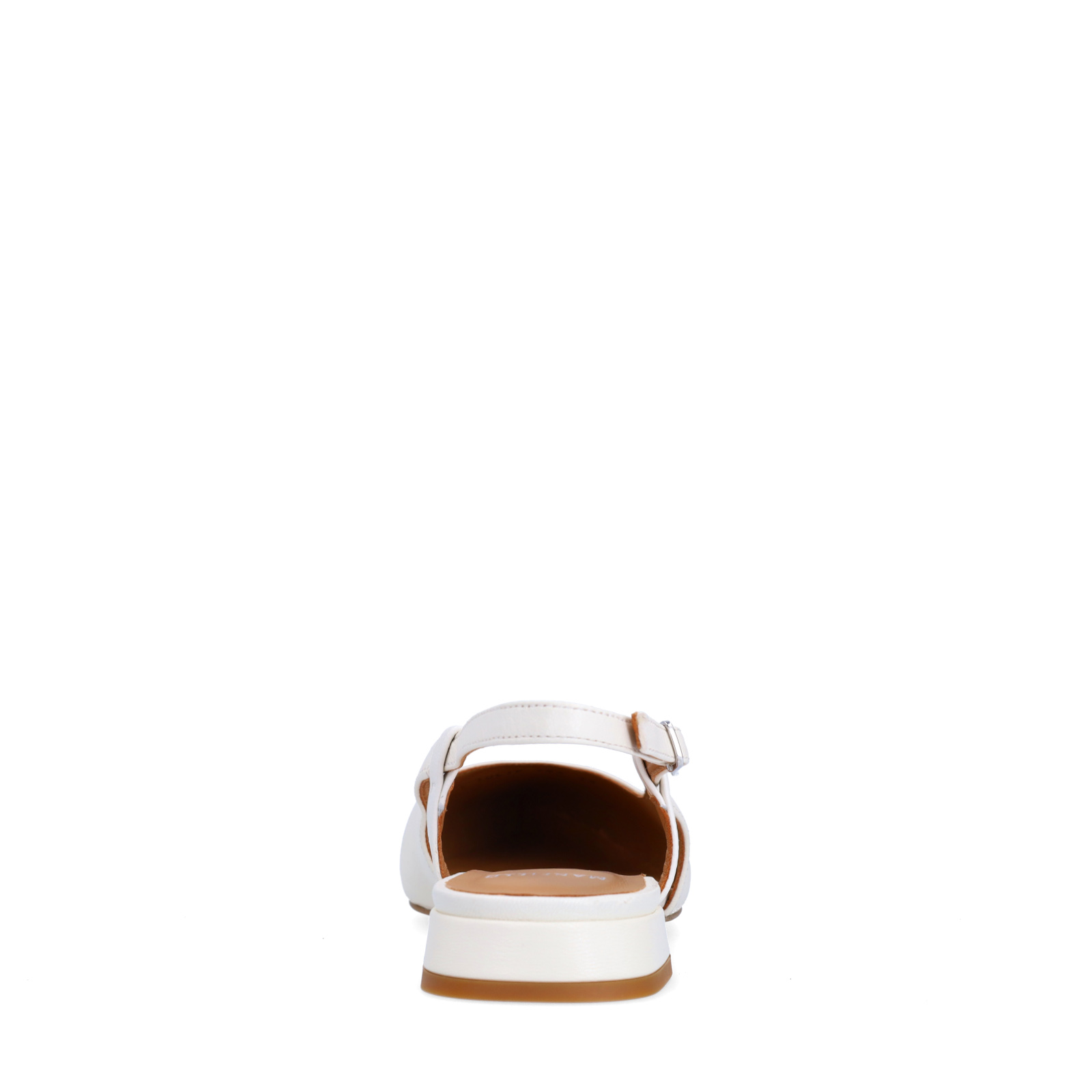 Witte leren slingbacks