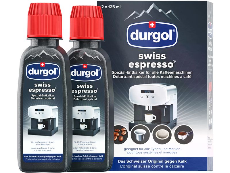 Durgol Entkalkungsmittel Swiss Espresso Duo 2 x 125 ml Spezial-Entkalker für Kaffeemaschinen