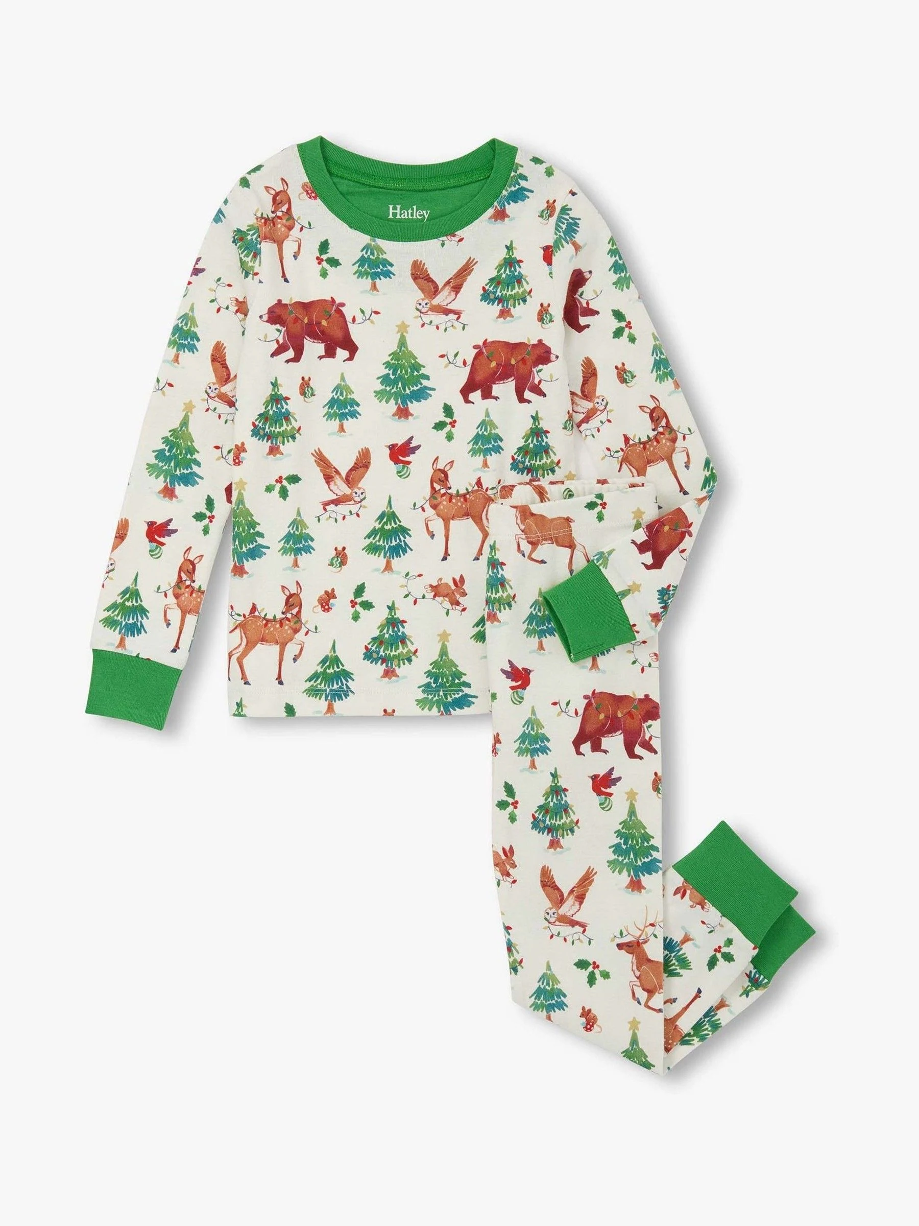 Hatley Cream Christmas Animals Cotton Pyjama Set