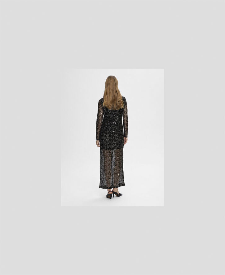 Selected Femme SLFNOEL LS ANKLE SEQUINS DRESS B Sort