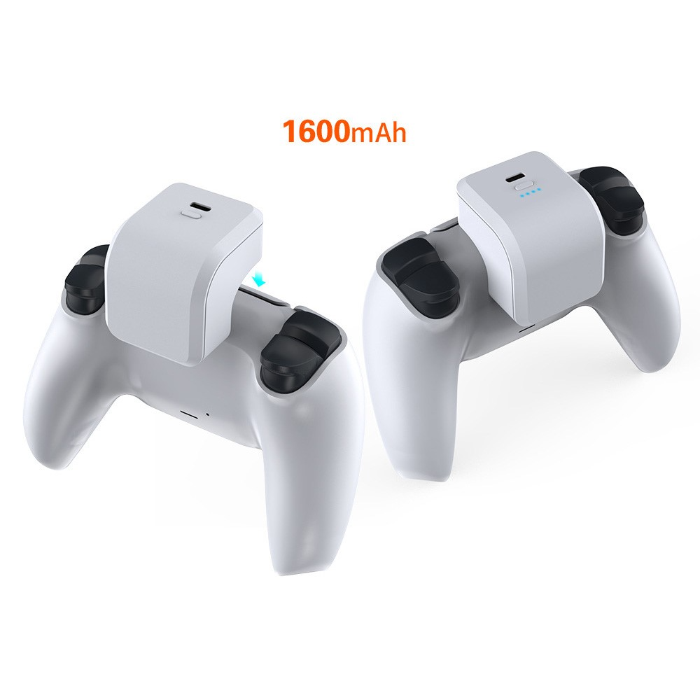 Powerbank für PlayStation PS5 / PS5 Edge Controller mit LED Ladeanzeige (1600mAh) - Weiss