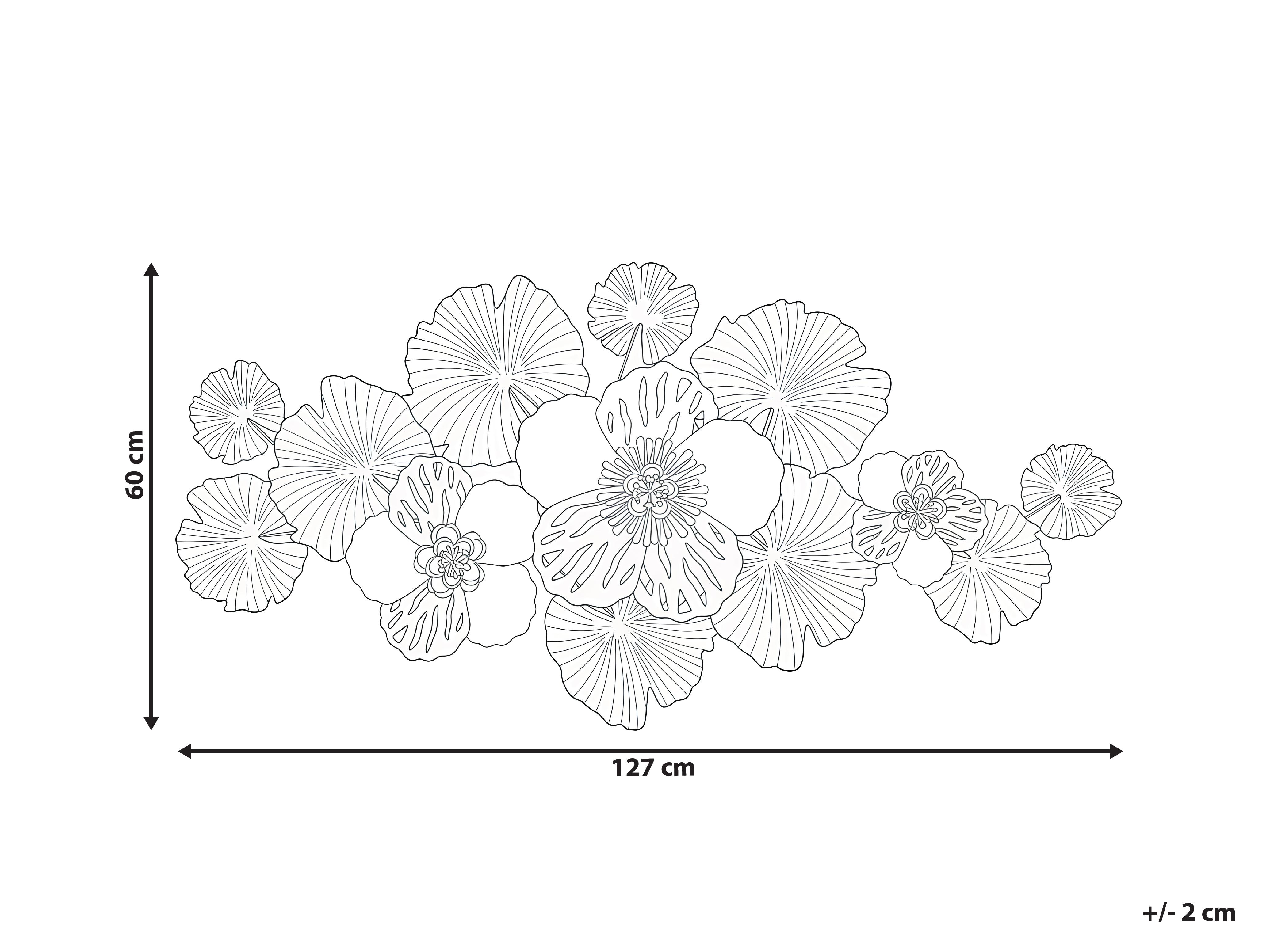 Wanddecoratie Bloem MOLYBDENIUM Metaal 60 cm Meerkleurig