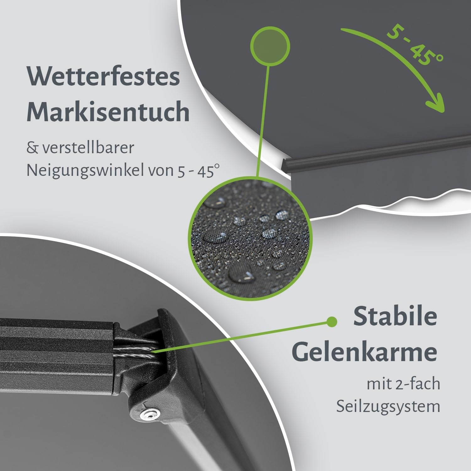empasa Elektrische Gelenkarmmarkise 'Start Plus' Markise Sonnenmarkise Sonnenschutz, komplett vormontiert, Verschiedene Größen und Farben