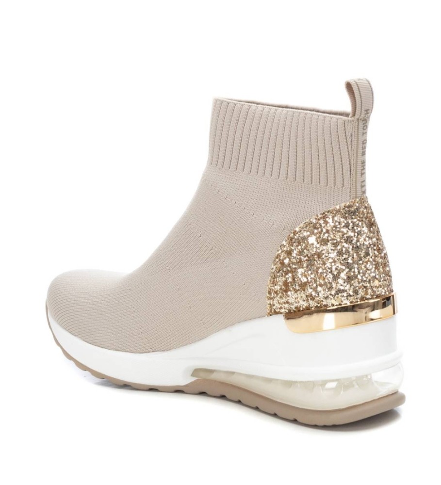 Tênis Xti 141376 Bege - Salto plataforma de 7 cm