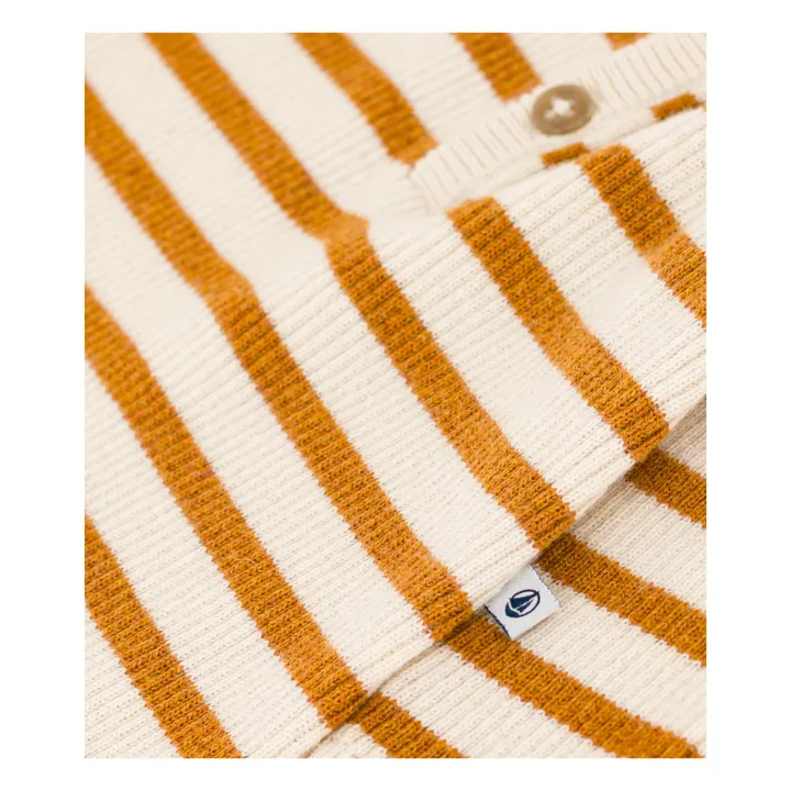 Petit Bateau Combinaison en Tricot Rayée | Beige